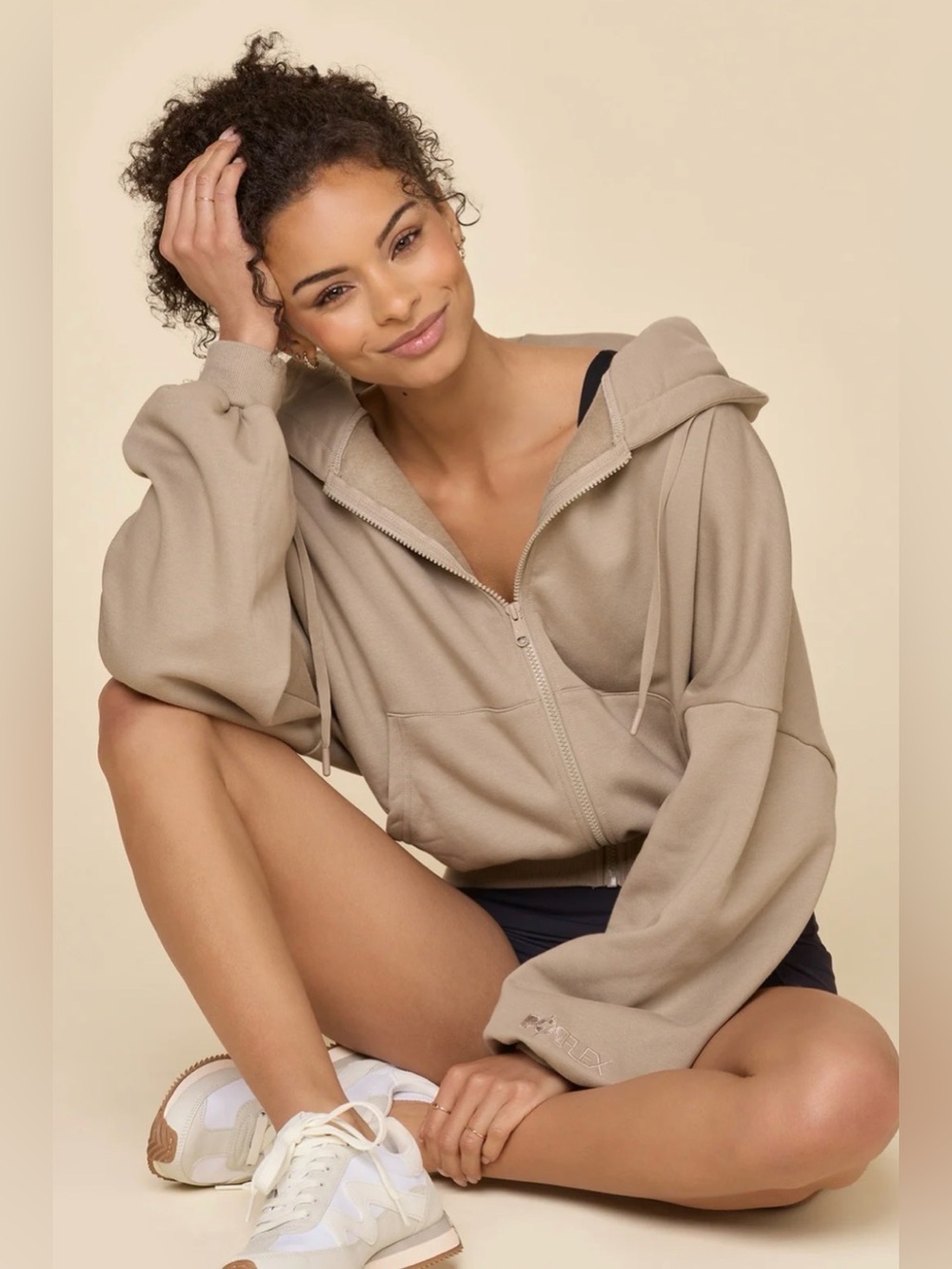POPFLEX taupe cloud zip up